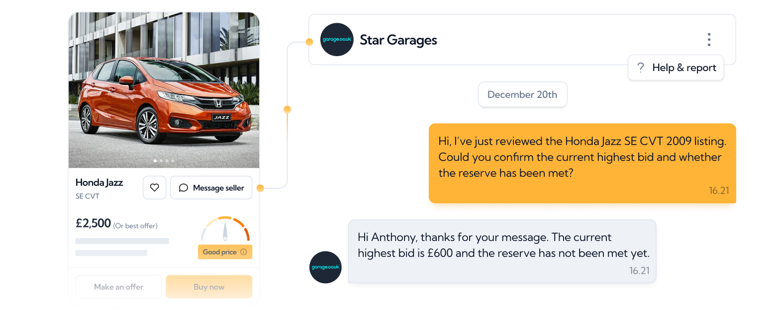 6. Messaging & support built into every listing
