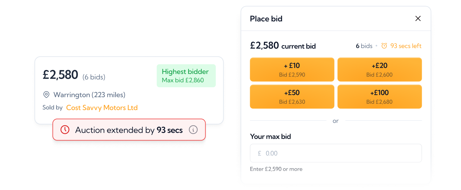 4. Proxy bidding & anti-sniping protection