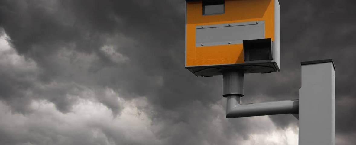 Speed camera on road in UK