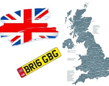 Map of UK - DVLA number plate identifier regions