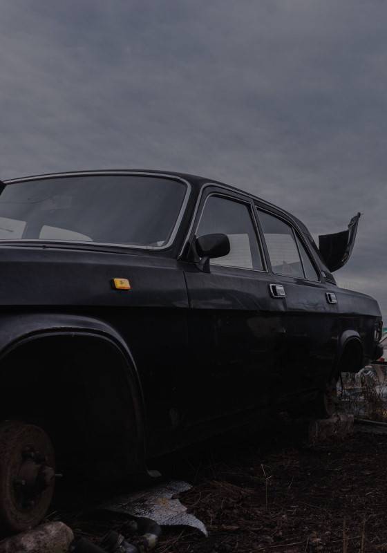 Scrap car awaiting free collection in Manchester, UK.