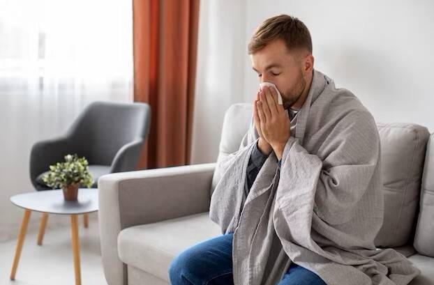 Man with hay fever