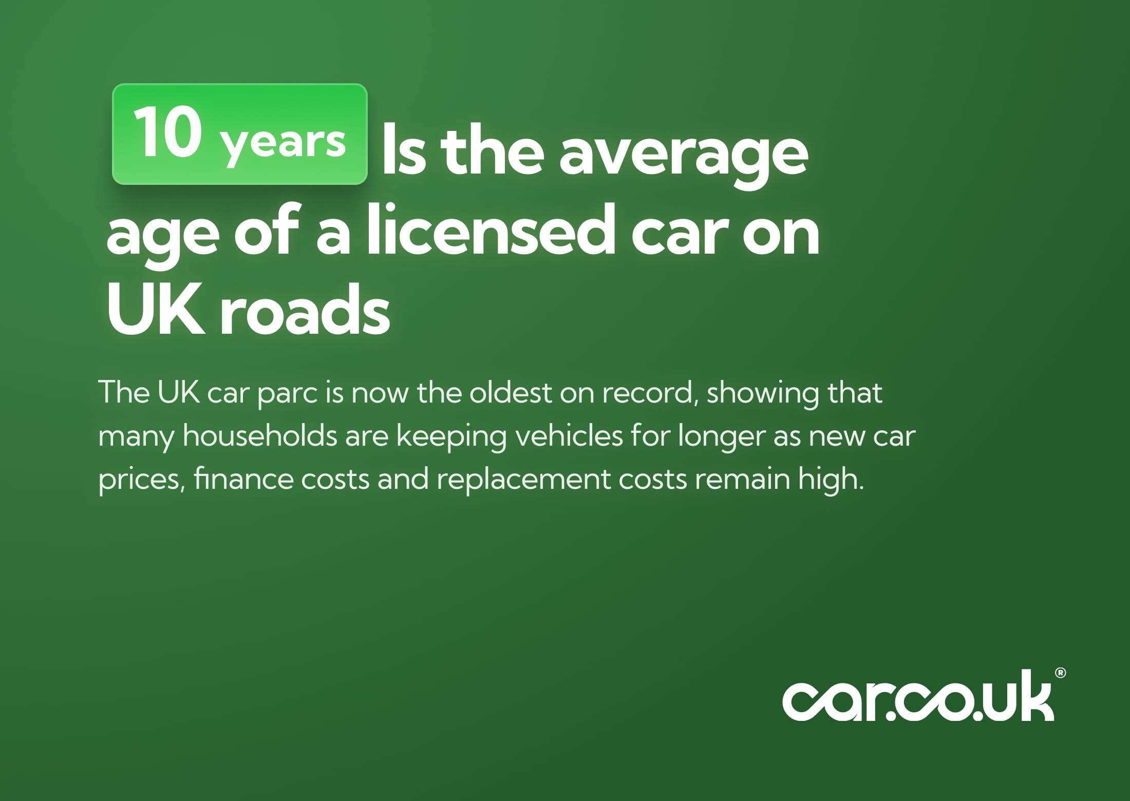 Average age of cars on UK roads