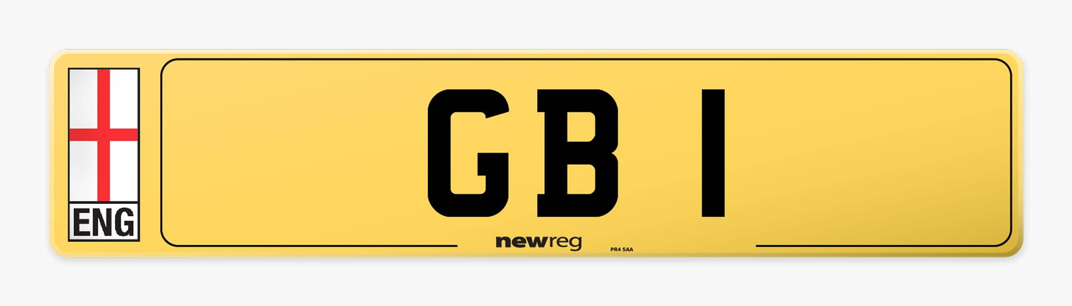GB 1 number plate