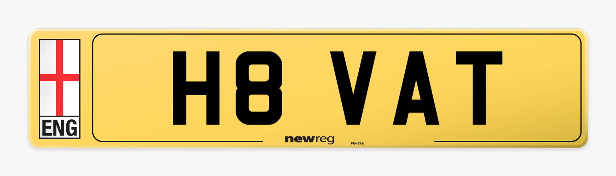 H8 VAT number plate
