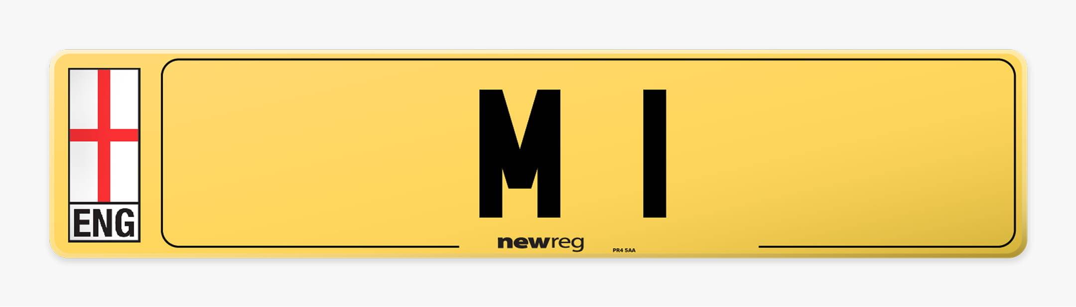 M 1 number plate