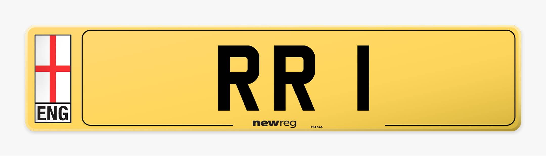 RR 1 number plate