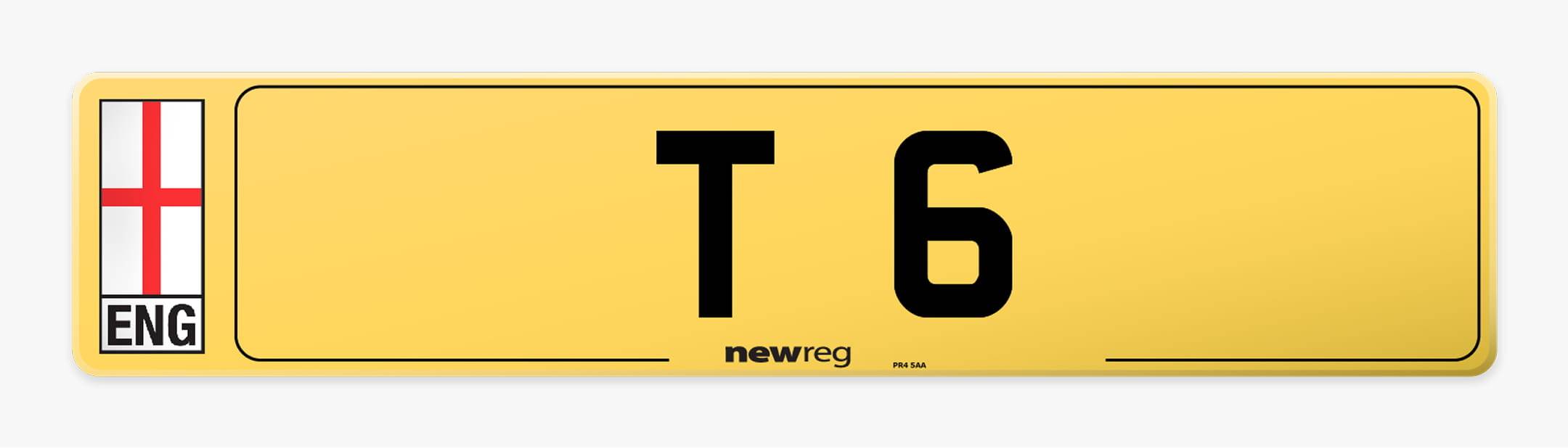 T 6 number plate