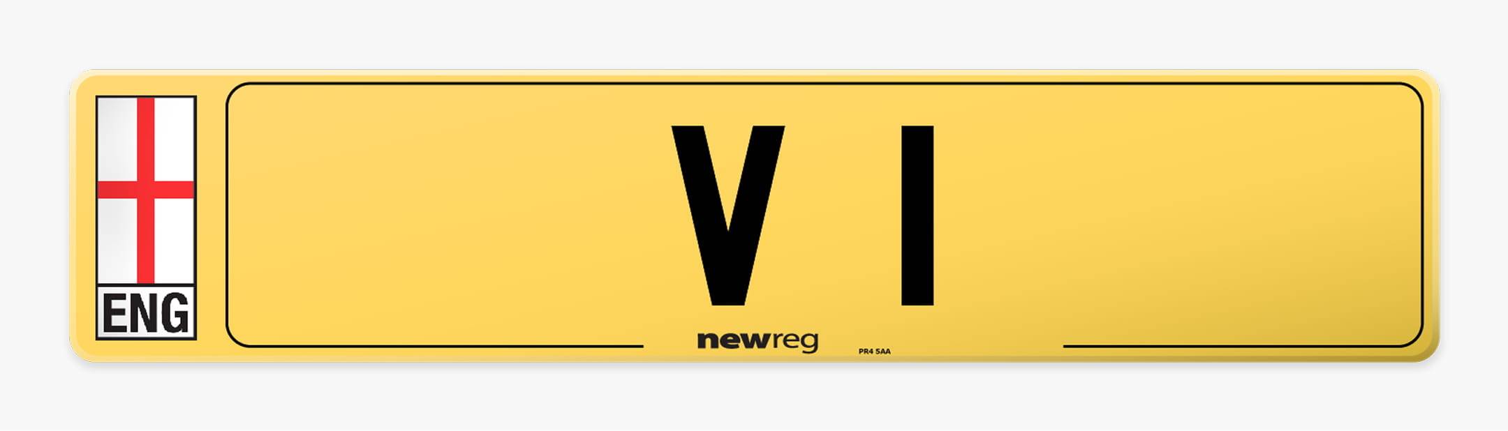 V 1 number plate