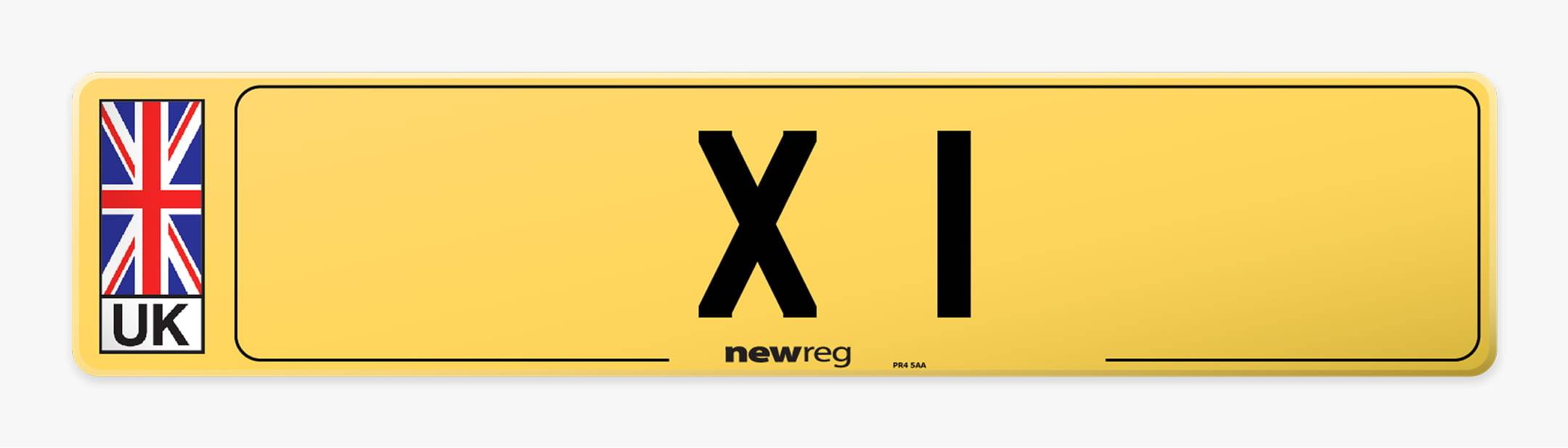 X 1 number plate
