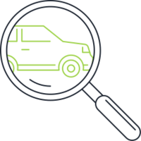 magnifying glass search for a used car